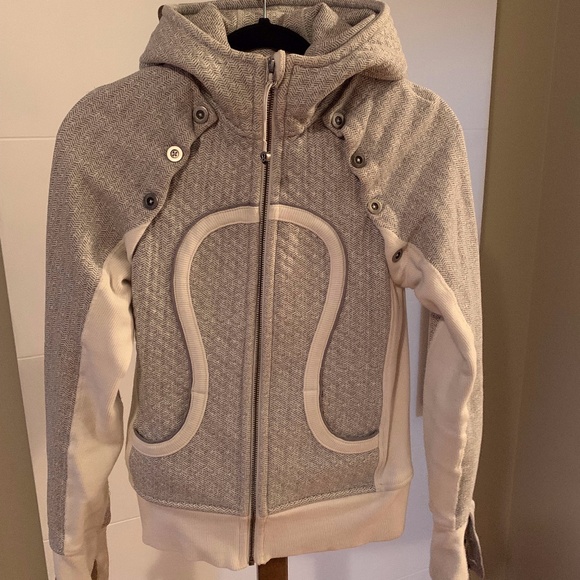 Lululemon Scuba Hoodie Special Edition Ghost Herringbone Detachable Sleeves - Picture 2 of 12